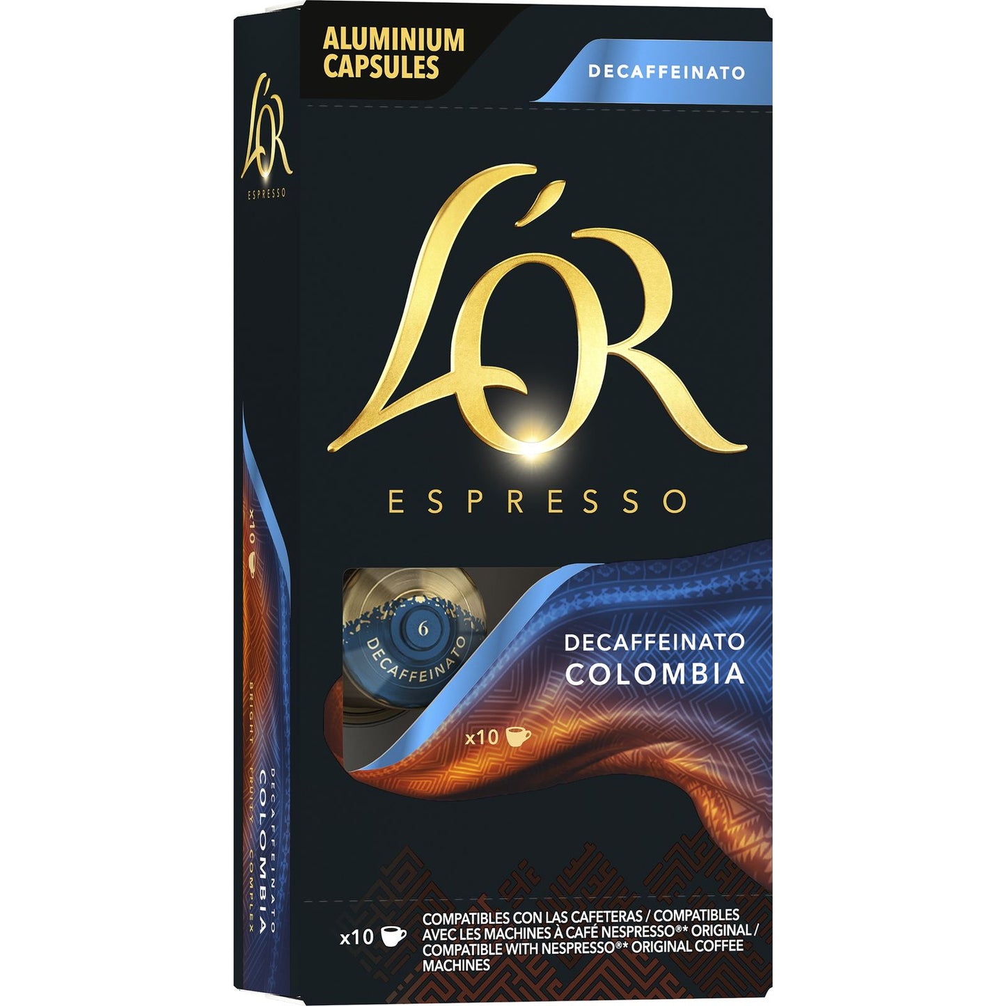 L'Or Κάψουλες Espresso Colombia Decaffeinato 10caps 20τ (8410091111424)