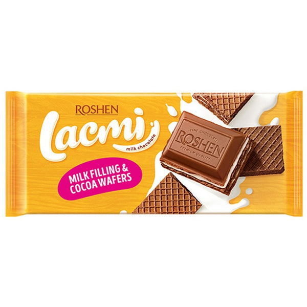 Σοκολάτα Roshen Lacmi Με Γέμιση Γάλακτος & Γκοφρέτα 90gr 18τ (4823077633195)