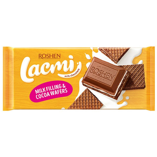 Σοκολάτα Roshen Lacmi Με Γέμιση Γάλακτος & Γκοφρέτα 90gr 18τ (4823077633195)