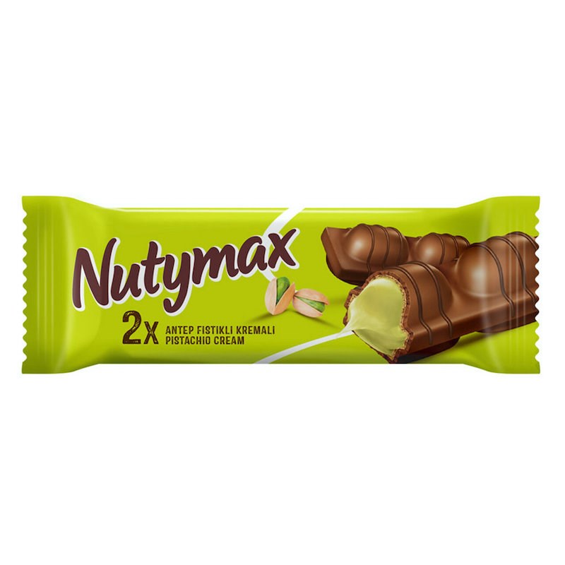 Nutymax Pistachio 2*Σοκολάτα με Φιστίκι 44gr 16τ (8691707096001)