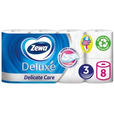 Χαρτί Υγείας Zewa Deluxe 8 Ρολά 3 Φύλλων 96gr 7τ (7322541171739)