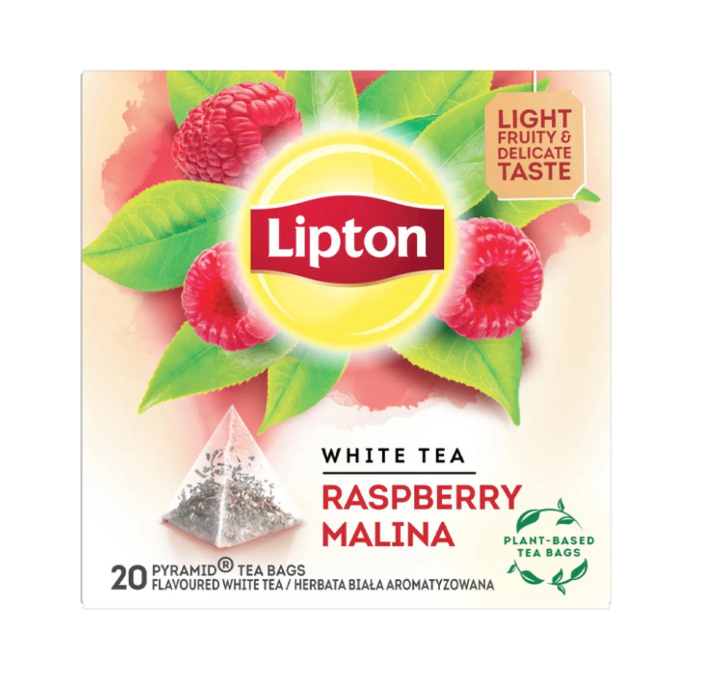 LIPTON ΤΣΑΙ ΠΥΡΑΜΙΔΑ WHITE TEA RASPBERRY MALINA 20Τ 12τ (5063270103715)
