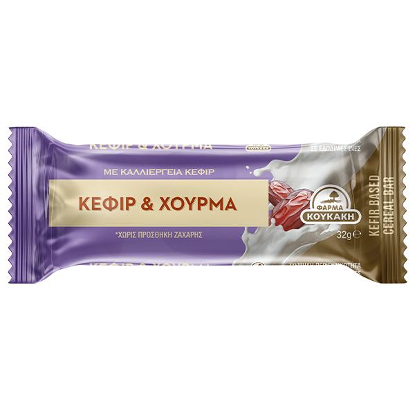 Φάρμα Κουκάκη Μπάρα Δημητριακών με κεφίρ & Χουρμά 32gr 10τ (5200106872524)