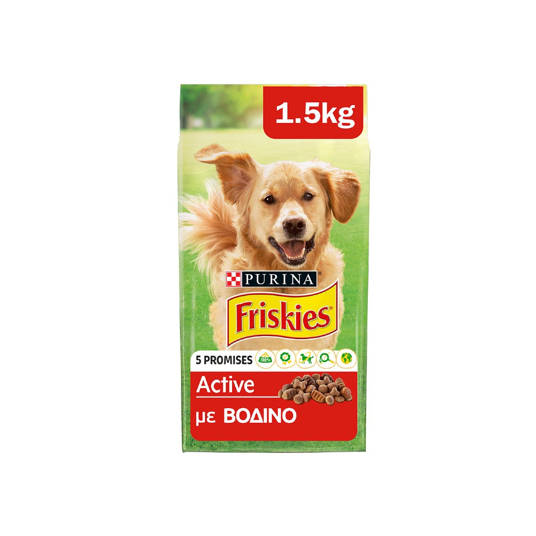 Purina Friskies Active Ξηρή Τροφή Για Σκύλους 1,5kg Με Βοδινό 6τ (8410100070223)