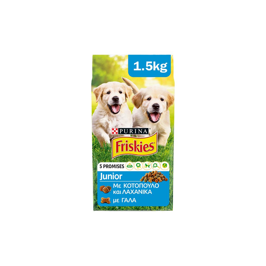 Purina Friskies Junior Ξηρή Τροφή Για Σκύλους 1,5kg Κοτόπουλο & Λαχανικά 6τ (3010470548794)
