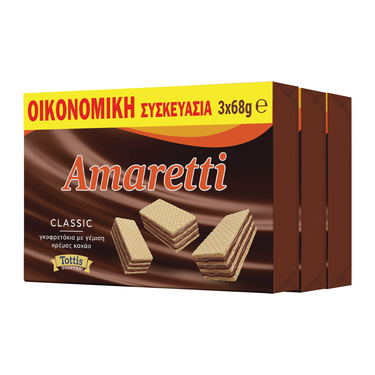 Amaretti Γκοφρέτα Κρέμα Κακάο 3*68gr (5201008621944)