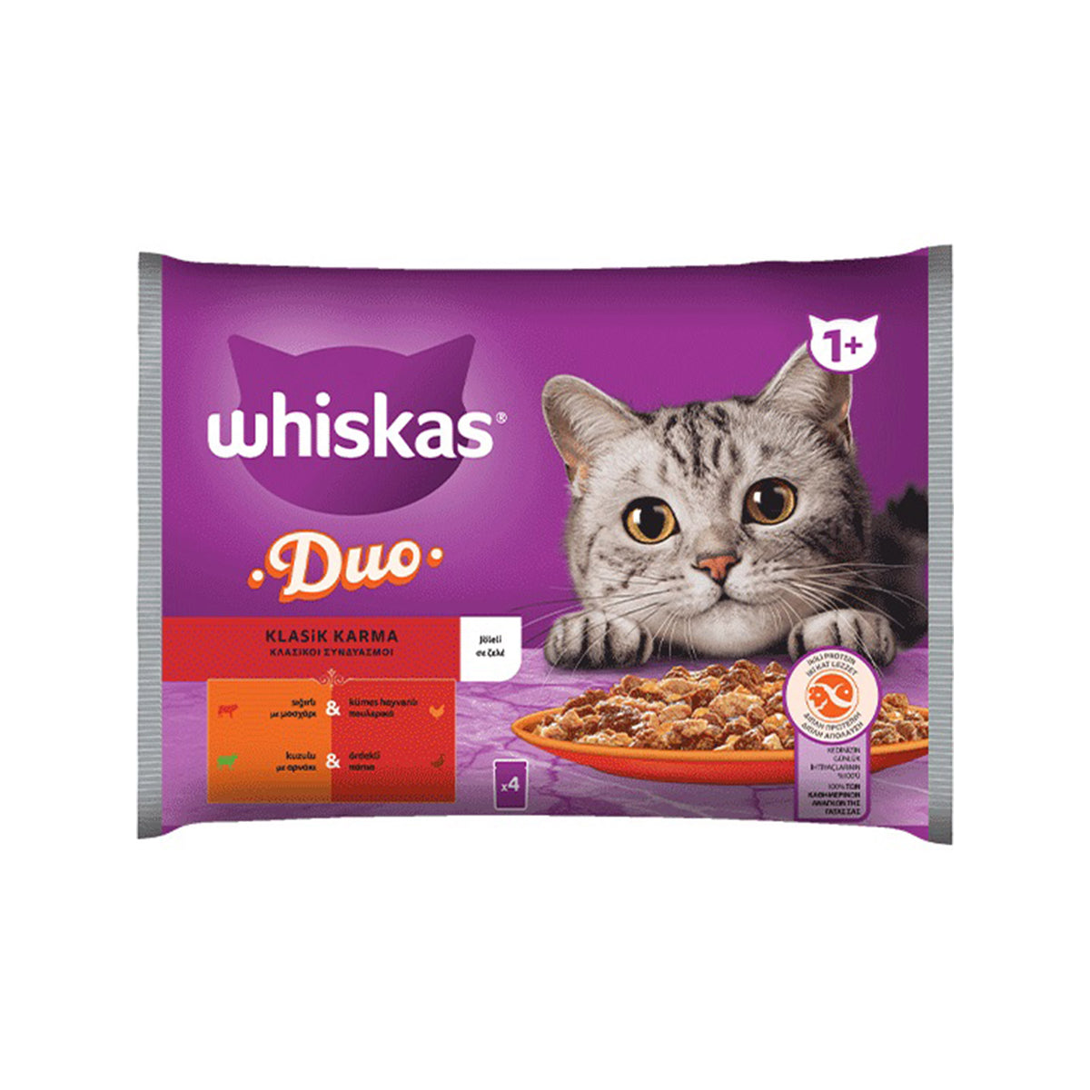 WHISKAS ΦΑΚΕΛΑΚΙ (4x85gr.) - (DUO) (ΚΡΕΑΤΩΝ ΣΕ ΖΕΛΕ) (Σ13) (4770608262754)