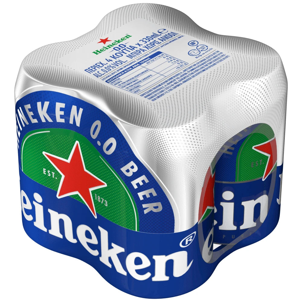 HEINEKEN 0.0 ΜΠΥΡΑ ΚΟΥΤΙ 4*330ML (Σ6) (8712000076337)