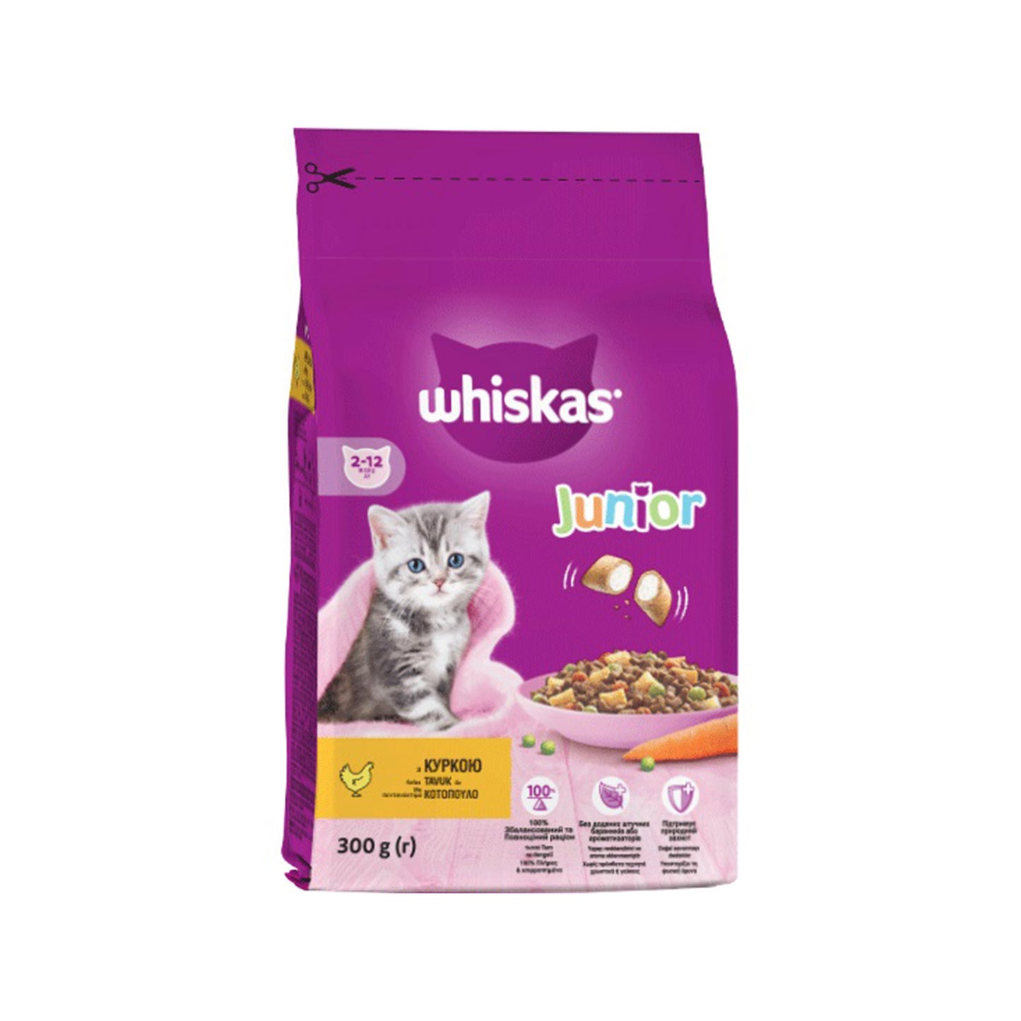 WHISKAS JUNIOR ΚΟΤ-ΚΡΟΚΕΤΑ ΜΕ ΓΑΛΑ 300ΓΡ (Σ14) (5900951304378)