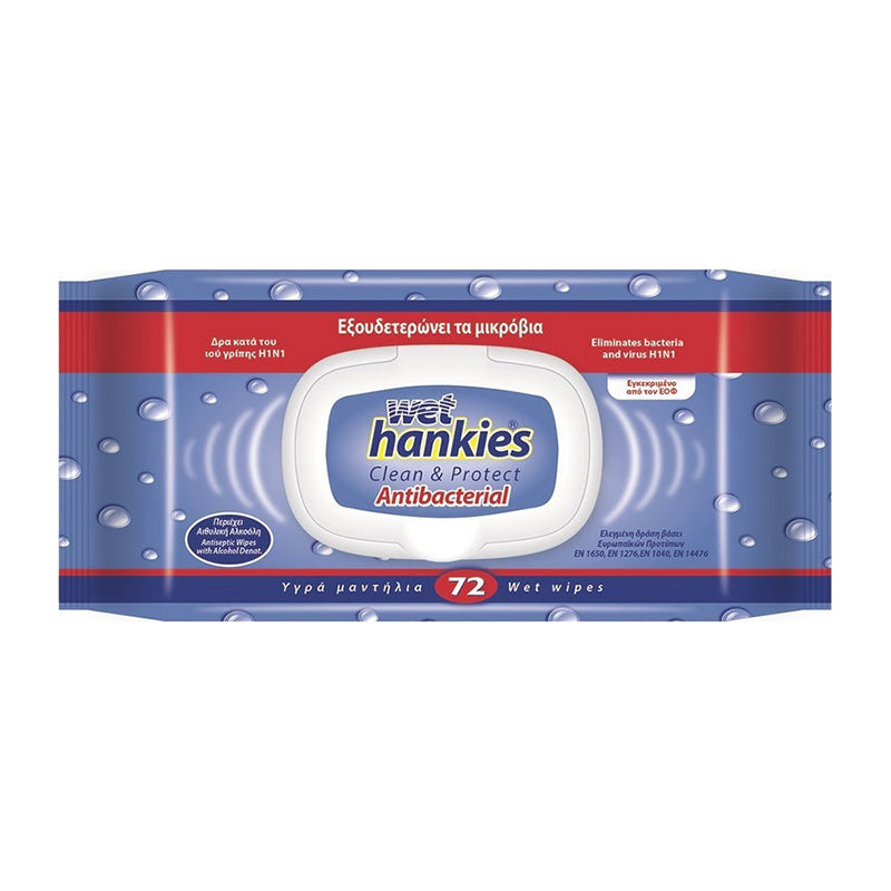 MEGA Wet Hankies Clean & Protect Antibacterial 72pcs 16m (5201263007064)
