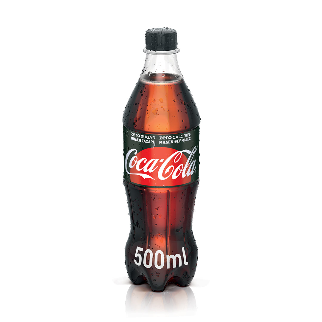 Coca Cola Zero Μπουκάλι Cola με Ανθρακικό Χωρίς Ζάχαρη 500ml 24τ (5449000134332)