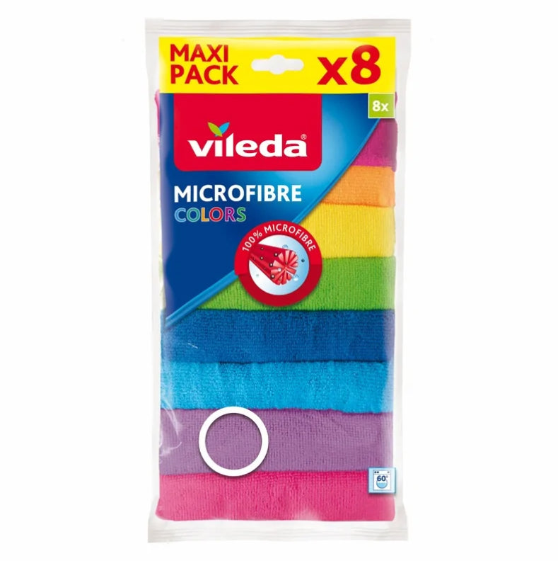 Vileda Colors General Purpose Microfiber Cleaning Cloths Multicolor 4pcs (4023103192577)