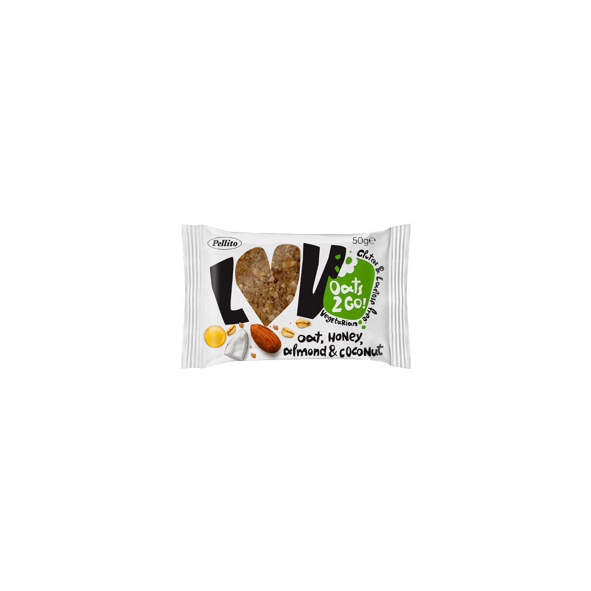 Μπάρα Βρώμης Pellito Lov Με Μέλι-Αμύγδαλο&Καρύδα 50gr 14τ (5201044011259)