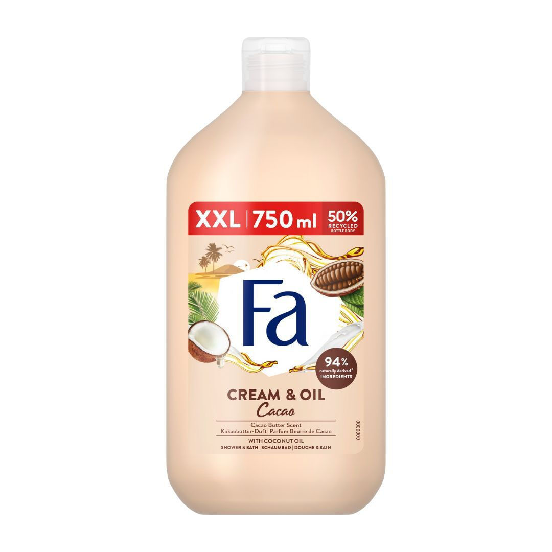Fa 750ml Cream & Oil Κρεμώδες Αφρόλουτρο Βούτυρο Κακάο & Λάδι Καρύδας 12τ (5201143728980)