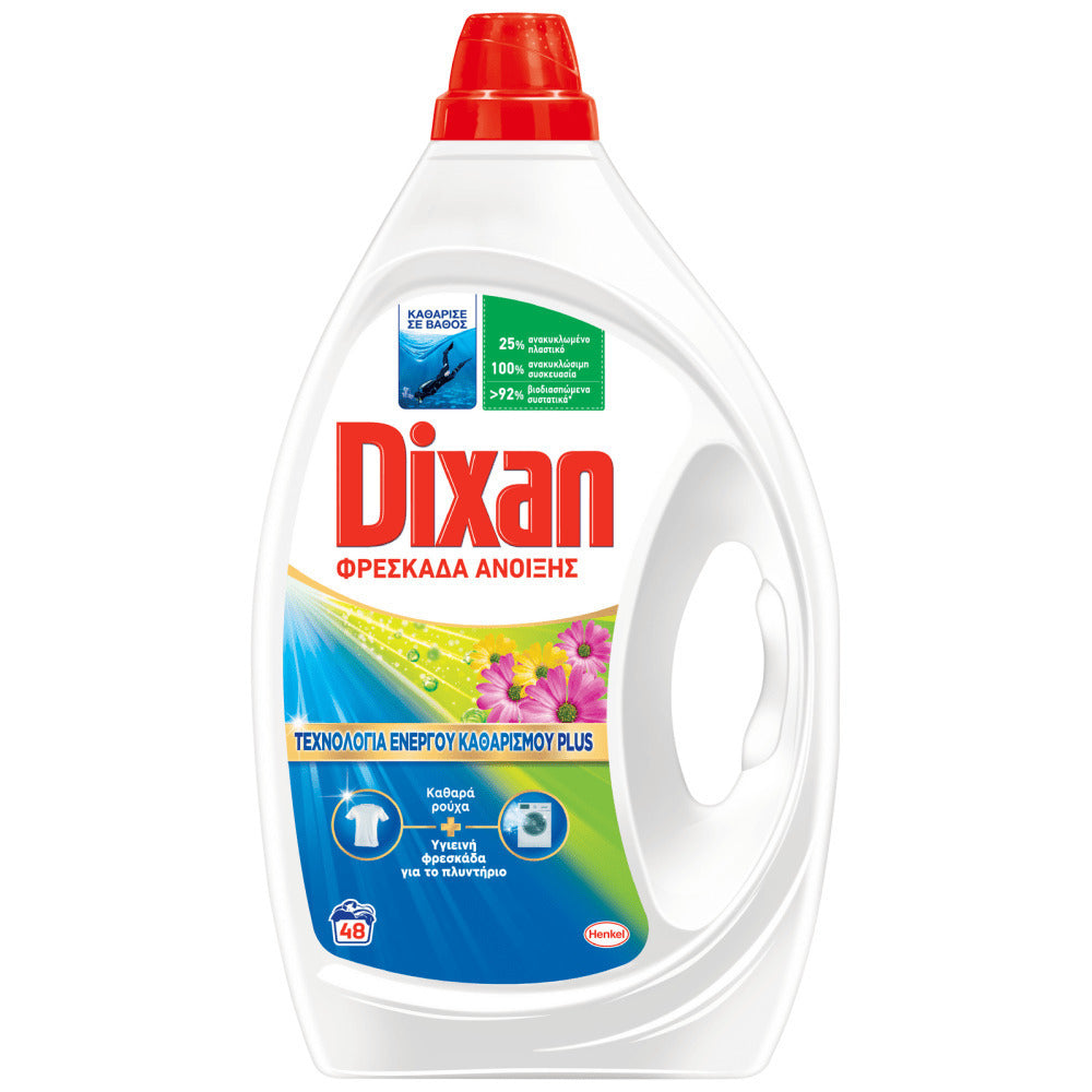 Dixan Gel Spring Freshness Liquid Laundry Detergent 48 Measures 4t (5201395160835)