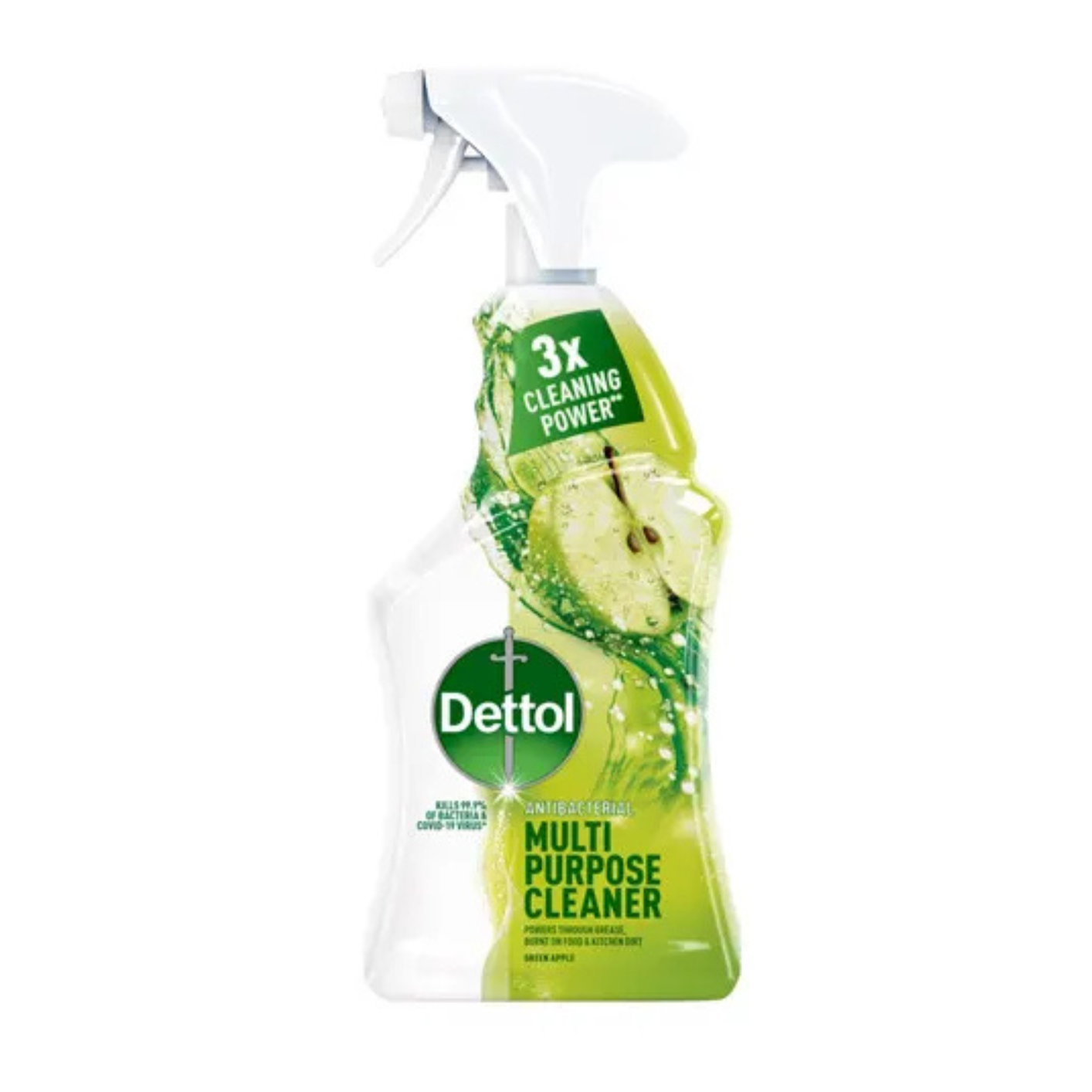 Dettol Power & Fresh Advance General Purpose Cleaning Spray with Disinfectant Action Green Apple 500ml 6t (5011417540879)