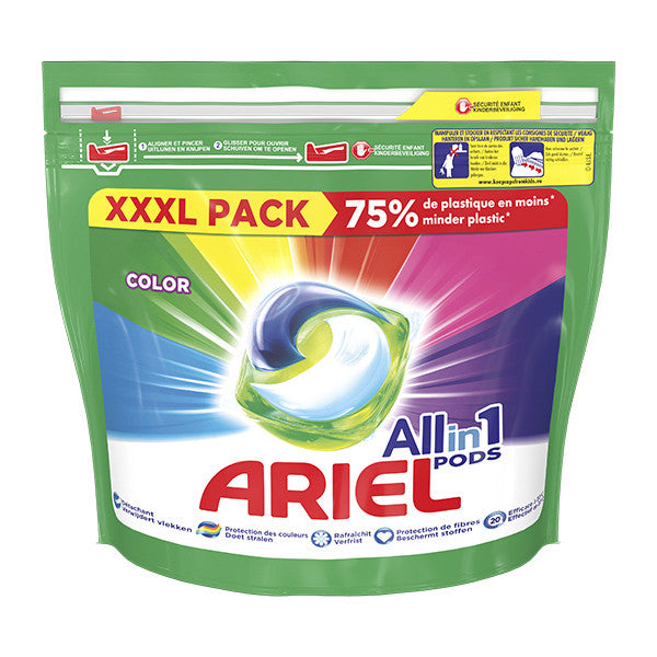 Ariel All in 1 Απορρυπαντικό 54 Μεζούρες Color Touch of Lenor Fresh για Χρωματιστά Ρούχα 2τ (8006540734971)