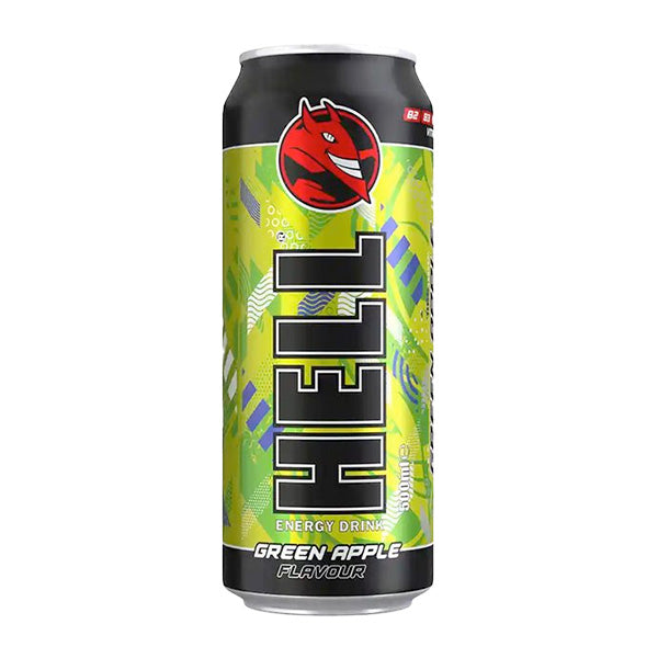 Hell Κουτί Energy Drink Green Apple με Ανθρακικό 500ml 24τ (5999571054732)