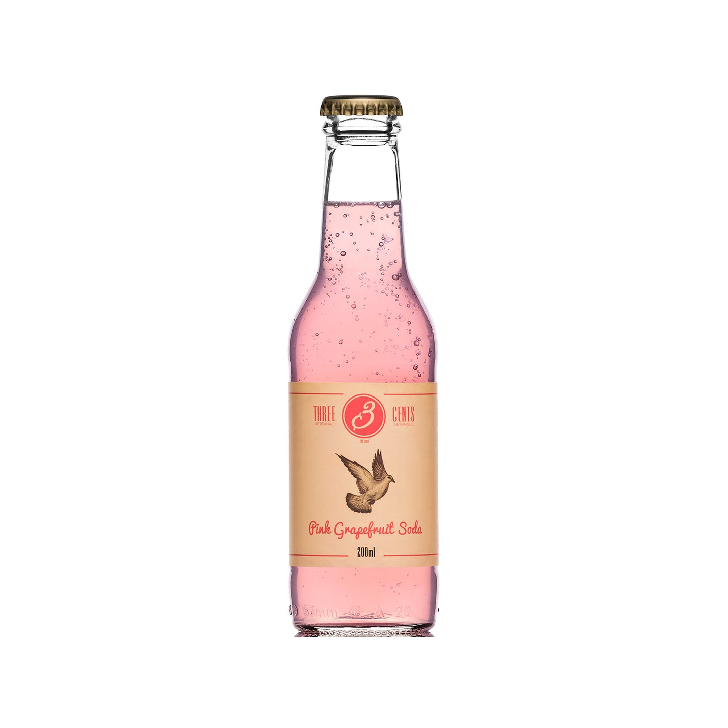 THREE CENTS PINK GRAPEFRUIT SODA ΜΠΟΥΚ. ΓΥΑΛ. 200ML 24τ (5060671000063)