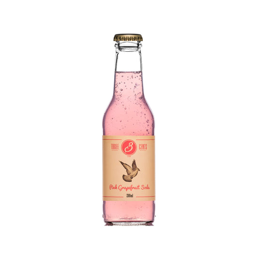 THREE CENTS PINK GRAPEFRUIT SODA ΜΠΟΥΚ. ΓΥΑΛ. 200ML 24τ (5060671000063)