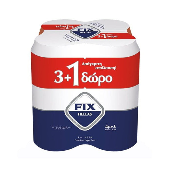 Fix Lager Κουτί 500ml 3+1 ΔΩΡΟ 6σ (5200334220050)