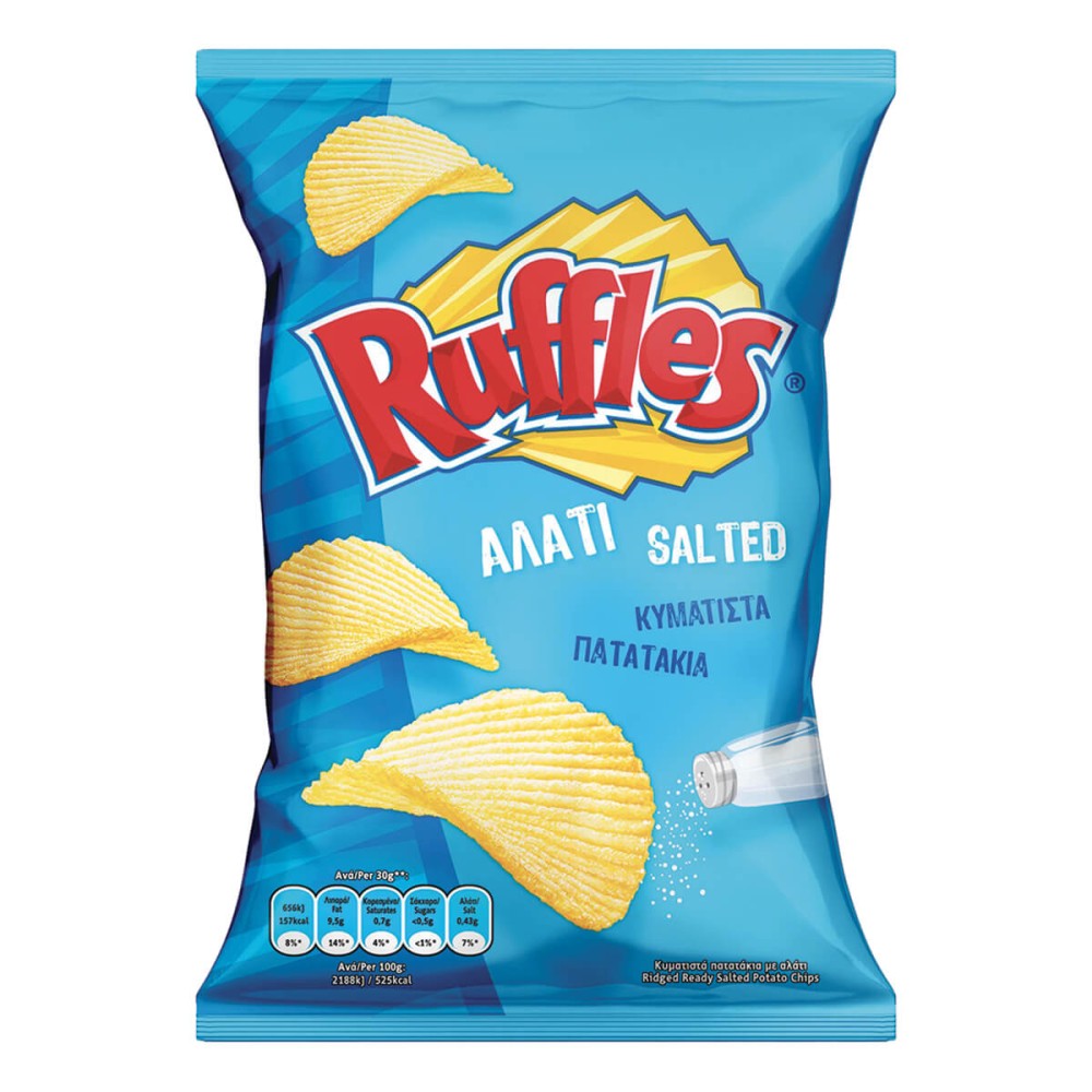 Ruffles Πατατάκια Αλάτι 140gr 20τ (5201024010128)