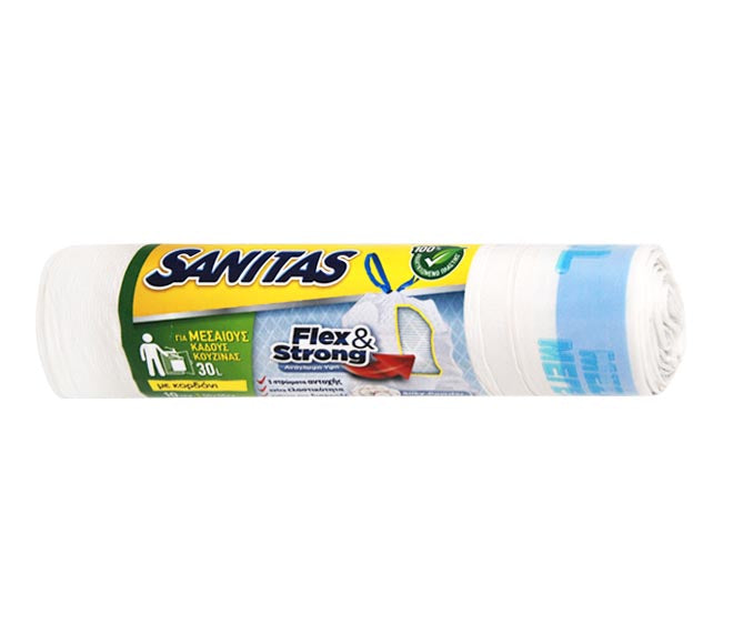Σακούλες Απορριμμάτων Sanitas Flex&Strong 50x55cm 30lt 10τεμ (5201314159681)