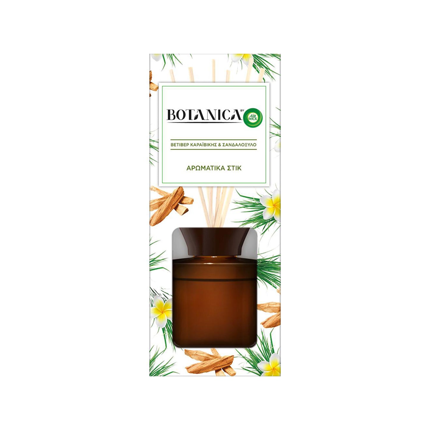 Airwick Botanica Αρωματικά Sticks Bετιβέρ Καραϊβικής & Σανδαλόξυλο 80ml (5201347174347)