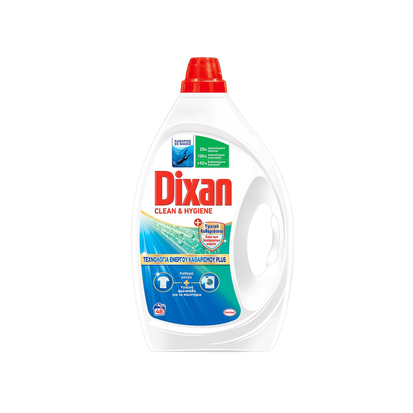 DIXAN ΥΓΡΟ ΠΛΗΝΤΥΡΙΟΥ 48 ΜΕΖΟΥΡΕΣ CLEAN & HYGIENE 4τ (5201395160538)