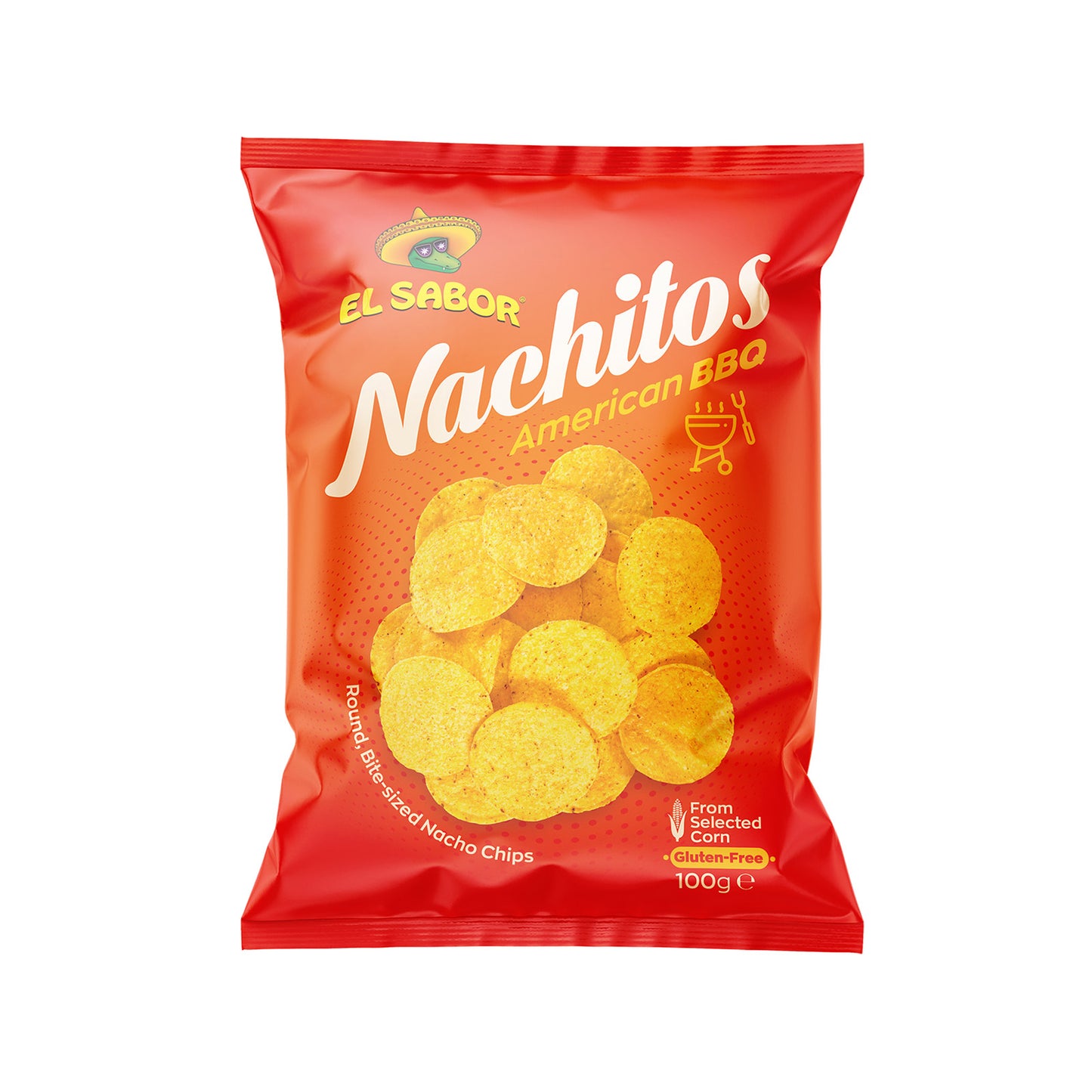 El Sabor Nachitos Corn Snack American BBQ 100gr (5202175001690)