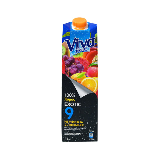 ΧΥΜΟΣ VIVA EXOTIC 9 ΦΡΟΥΤΑ 1L 12τ (5203342500091)