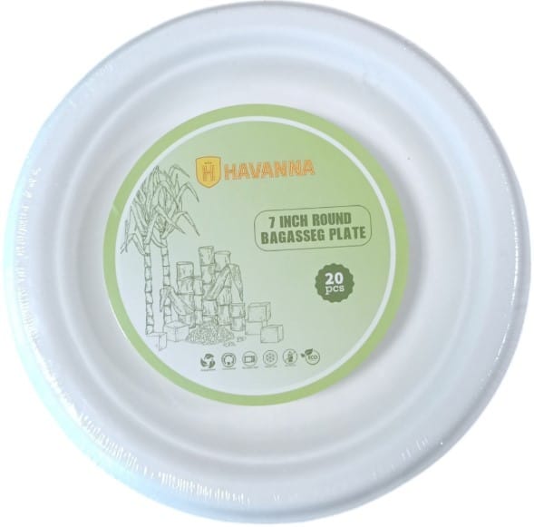Havanna Πιάτα Στρογγυλά 17cm Απο Ζαχαροκάλαμο 20τεμ (5203399900462)