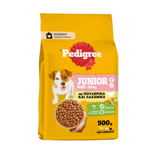 PEDIGREE JUNIOR ΜΙΝΙ ΠΟΥΛΕΡΙΚΑ & ΛΑΧΑΝΙΚΑ 500ΓΡ 12τ (5900951298660)