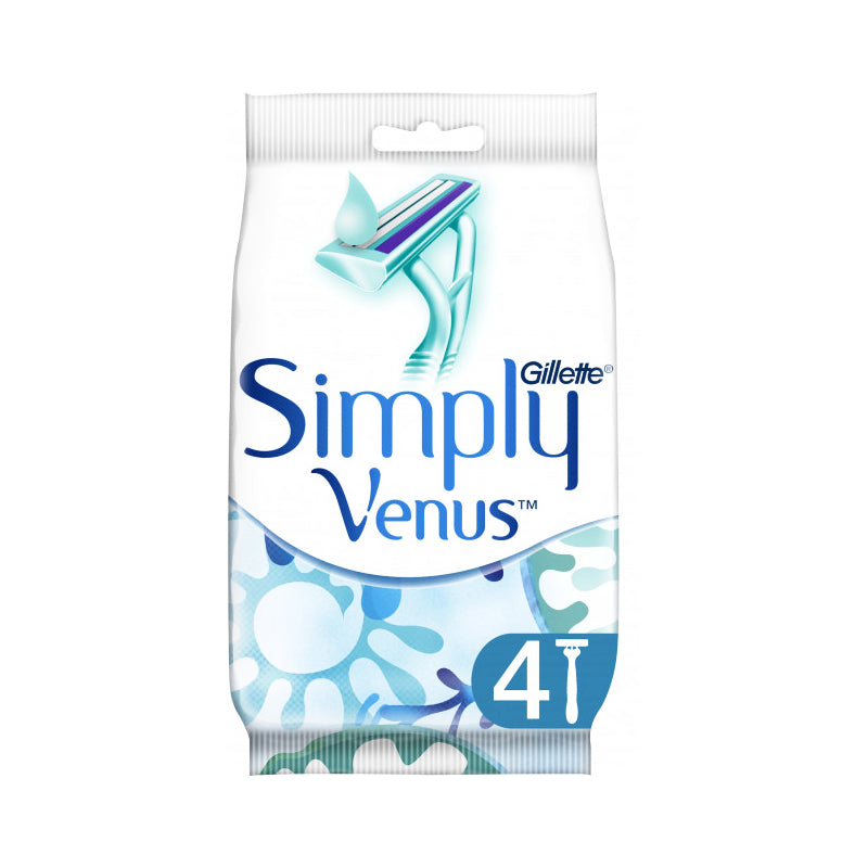 Gillette - Simply Venus Ξυραφάκια Σώματος μιας Χρήσης με 2 Λεπίδες & Λιπαντική Ταινία 4τμχ (3014260246693)