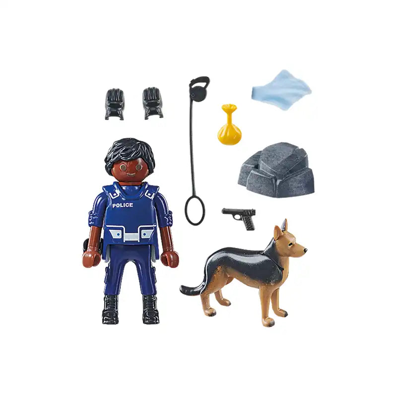 Playmobil Sp.Plus Αστυνομικός Με Σκύλο-Ανιχνευτή 4+ (71162)(4008789711625)