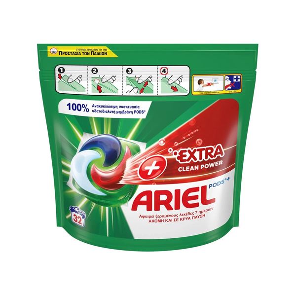 ARIEL ΥΓΡΕΣ ΚΑΨΟΥΛΕΣ ALLIN1 32 ΜΕΖΟΥΡΕΣ EXTRA CLEAN 3τ (8001090848543)