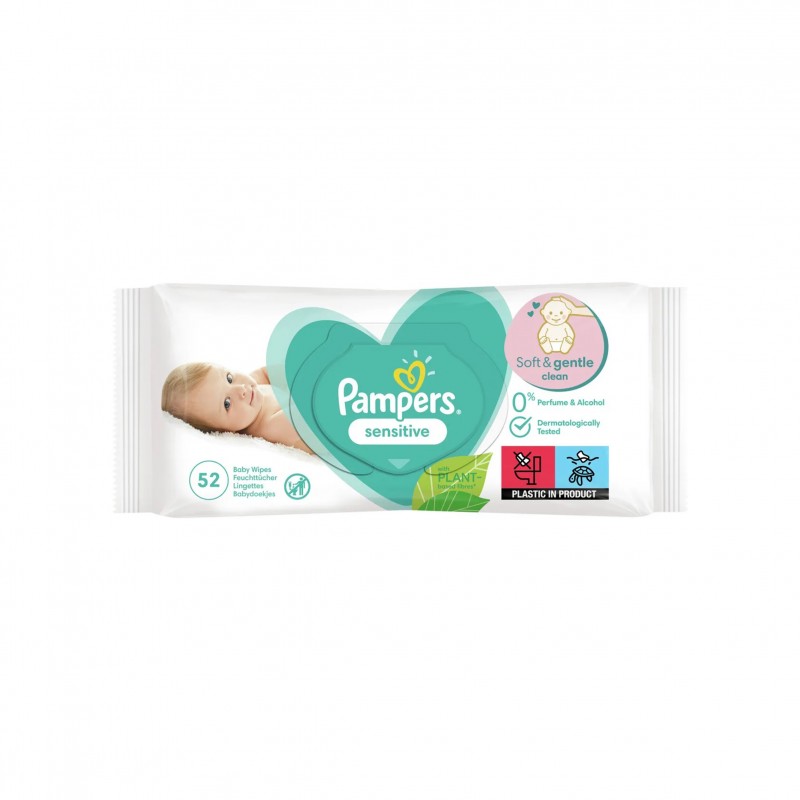 PAMPERS ΜΩΡΟΜΑΝΤΗΛΑ SENSITIVE 52Τ 12τ (8001841041391)