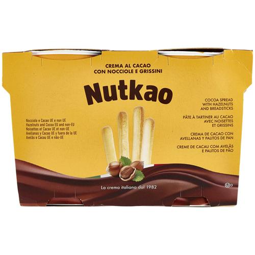 NUTKAO Κρέμα Κακάο Φουντούκι & Κριτσίνια 2x52gr (8008245004625)