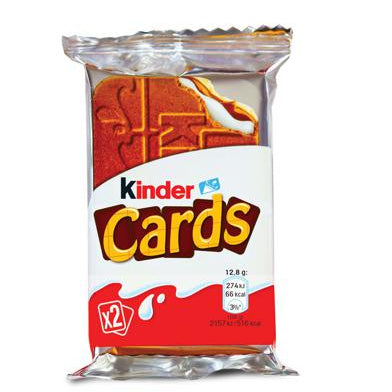 KINDER ΜΠΙΣΚΟΤΑ CARDS 25.6gr. (Σ30) (80874652)