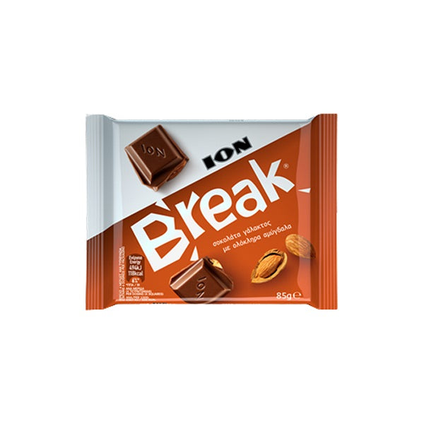 Σοκολάτα Break Γάλακτος με Ολόκληρα Αμύγδαλα 85gr 12τ (5201127022868)