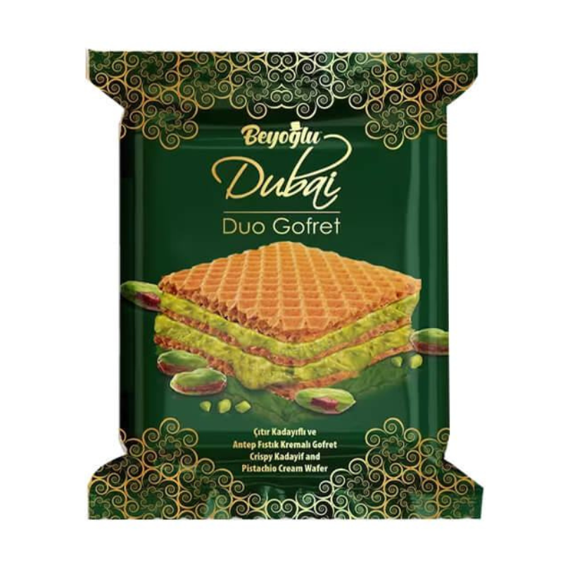Beyoglu Dubai Duo Gofret Pistachio Cream 36gr 24τ (8697288521130)