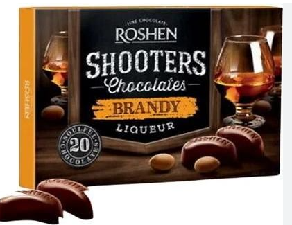 ROSHEN ΣΟΚΟΛΑΤΑΚΙΑ SHOOTERS LIQUOR BRANDY 150gr