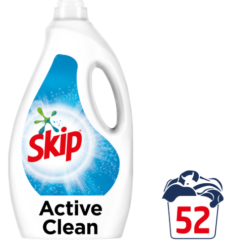 SKIP ΥΓΡΟ ΠΛΥΝΤΗΡΙΟΥ 52 ΜΕΖΟΥΡΕΣ ACTIVE CLEAN 2.6L (ΣΥΣΚ 4) (8720181427404)