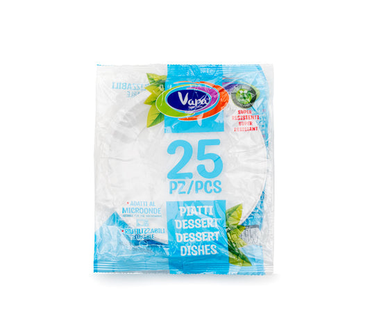 VAPA Επαναχρησιμοποιούμενα Πιάτα Γλυκού-Φρούτου 25τμχ (8051499396169)
