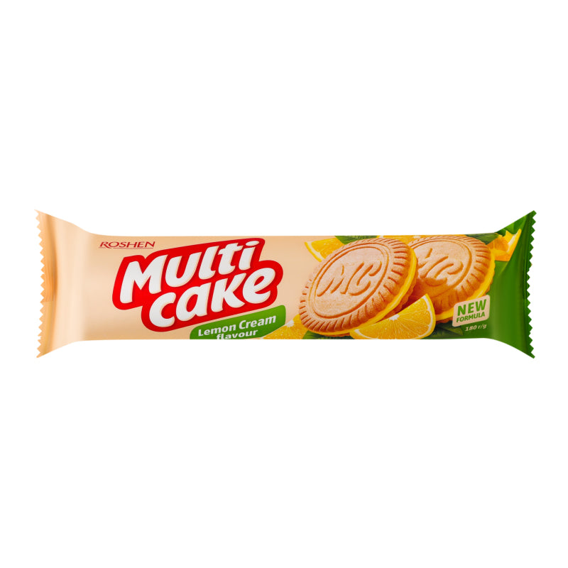 Roshen Μπισκότα Multicake Γεμιστά Με Κρέμα Λεμόνι 180gr 28τ (4823077646010)