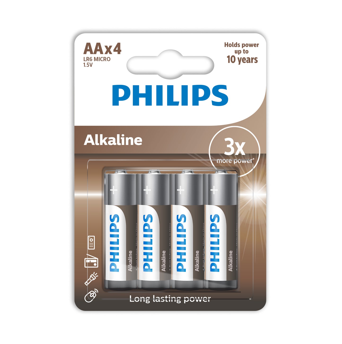Philips Long Lasting Power Αλκαλικές Μπαταρίες AA 1.5V 4τμχ 12τ (4895229107984)