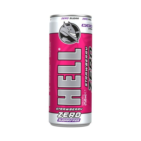 Hell Κουτί Energy Drink Zero Sugar Stawberry με Ανθρακικό 250ml 24τ (5999885747115)
