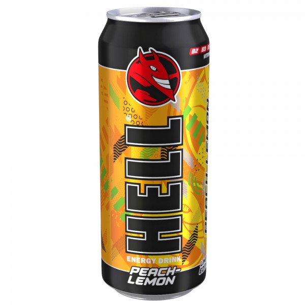 Hell 500ml Box of Energy Drink Peach Lemon 12t (5999571051878)