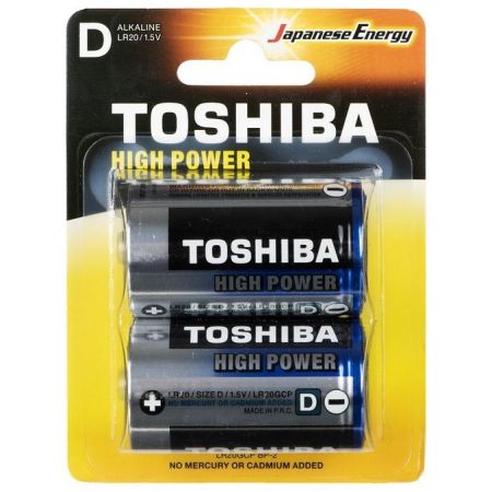 Toshiba High Power Alkaline Batteries D 1.5V 2pcs 10t (4904530592515)