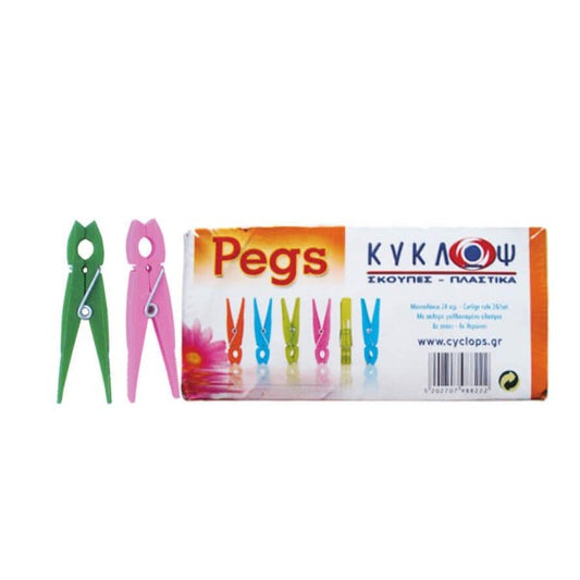 Μανταλάκια Πλαστικά Μεγάλα 24 Τεμάχια (5202707988222)